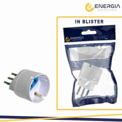 Adattatore Singolo Schuko con Spina 10A 2p+t Colore Bianco