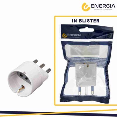 Adattatore Singolo Schuko con Spina 16A 2p+t Colore Bianco
