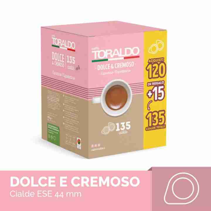 120 Cialde Caffè ESE 44mm Miscela Dolce e Cremoso + 15 Cialde in Omaggio Toraldo