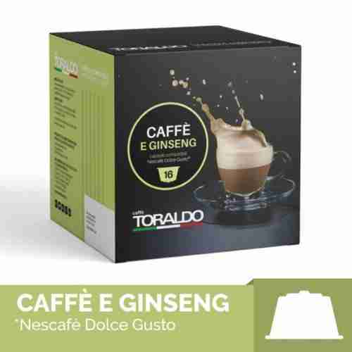 Toraldo 16 Capsule Caffè Miscela Caffè e Ginseng Compatibile Dolce Gusto
