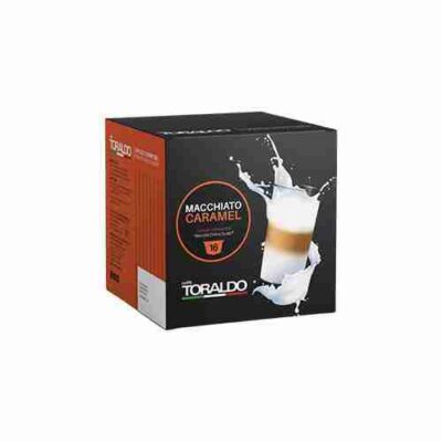 Toraldo 16 Capsule Caffè Miscela Macchiato Caramel Compatibile Dolce Gusto