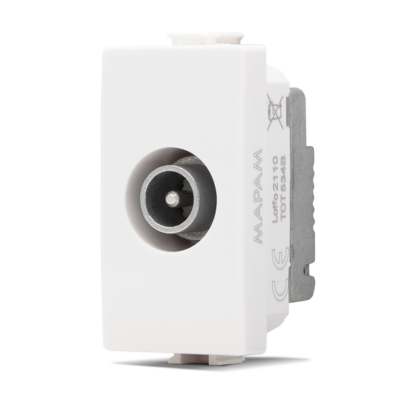 Presa TV Passante Bianco Mapam Compatibile con Matix