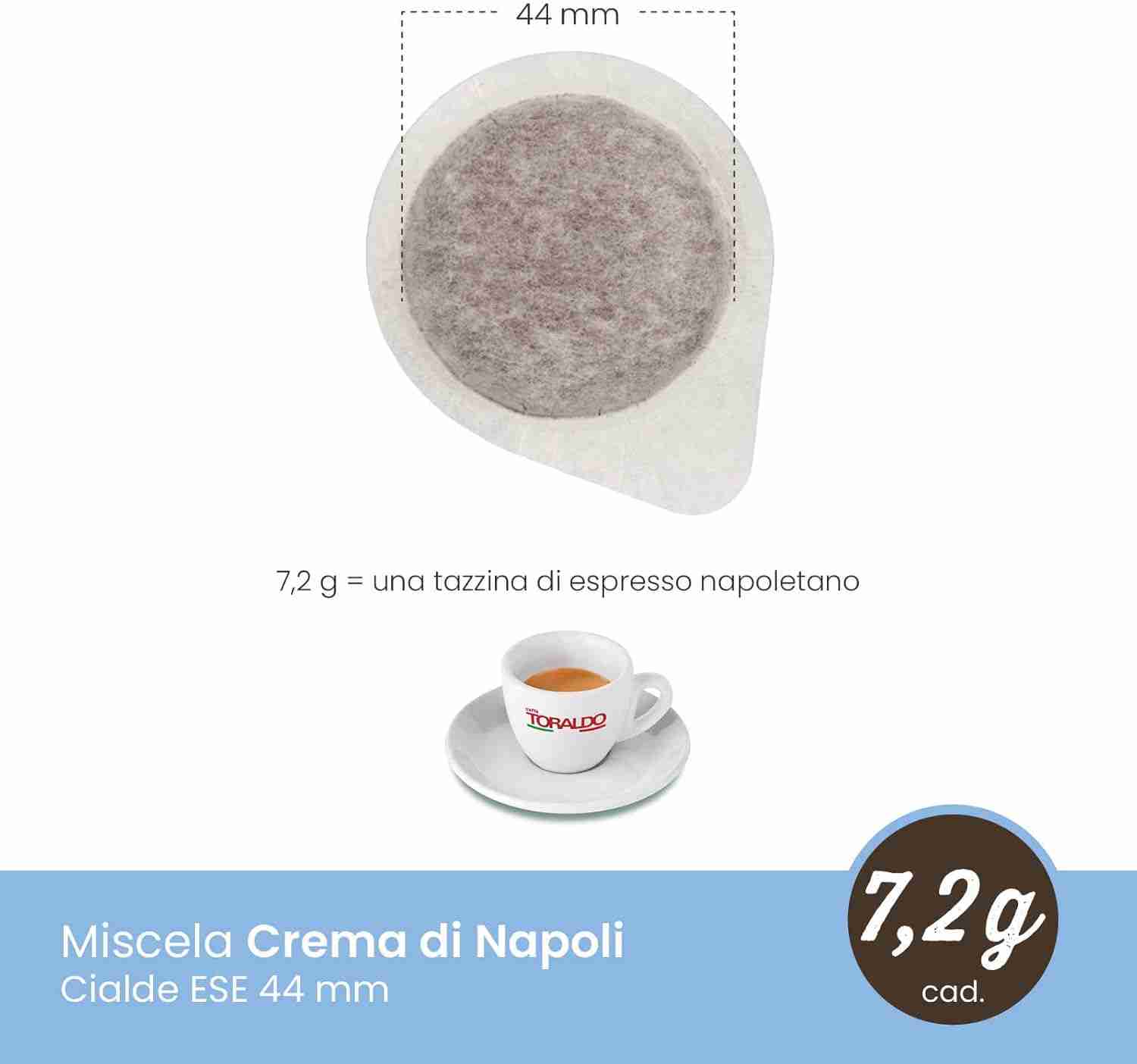 150 Cialde Caffè ESE 44mm Miscela Crema di Napoli Toraldo - immagine 3