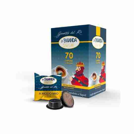 70 Capsule Caffè Miscela Suprema Compatibile con A Modo Mio La Bevanda del Rè