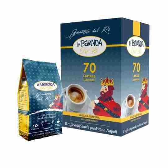 70 Capsule Caffè Miscela Suprema Compatibile con Dolce Gusto La Bevanda del Rè