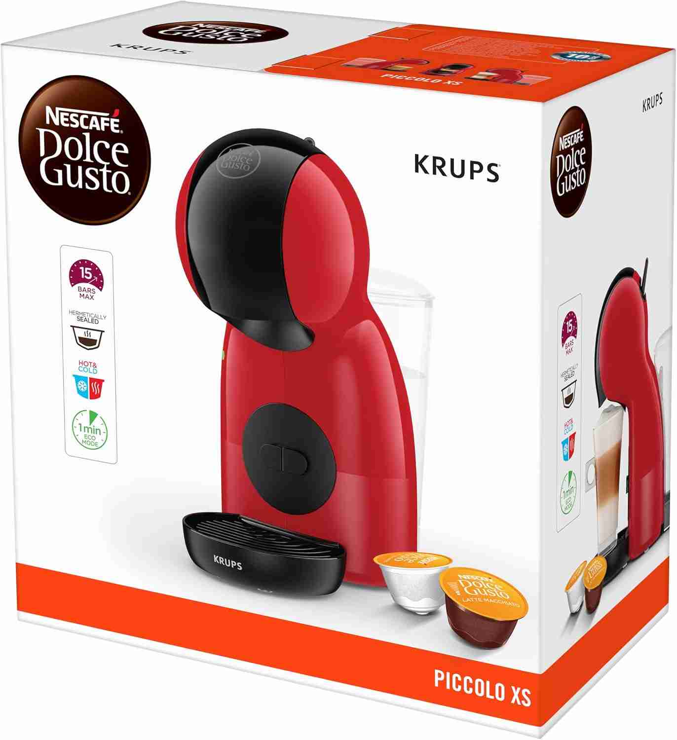 Krups Nescafè Dolce Gusto Piccolo XS Macchinà da Caffè Capsule Rosso - immagine 4