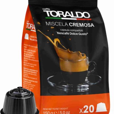 100 Capsule Toraldo Caffè Miscela Cremosa Compatibile Dolce Gusto