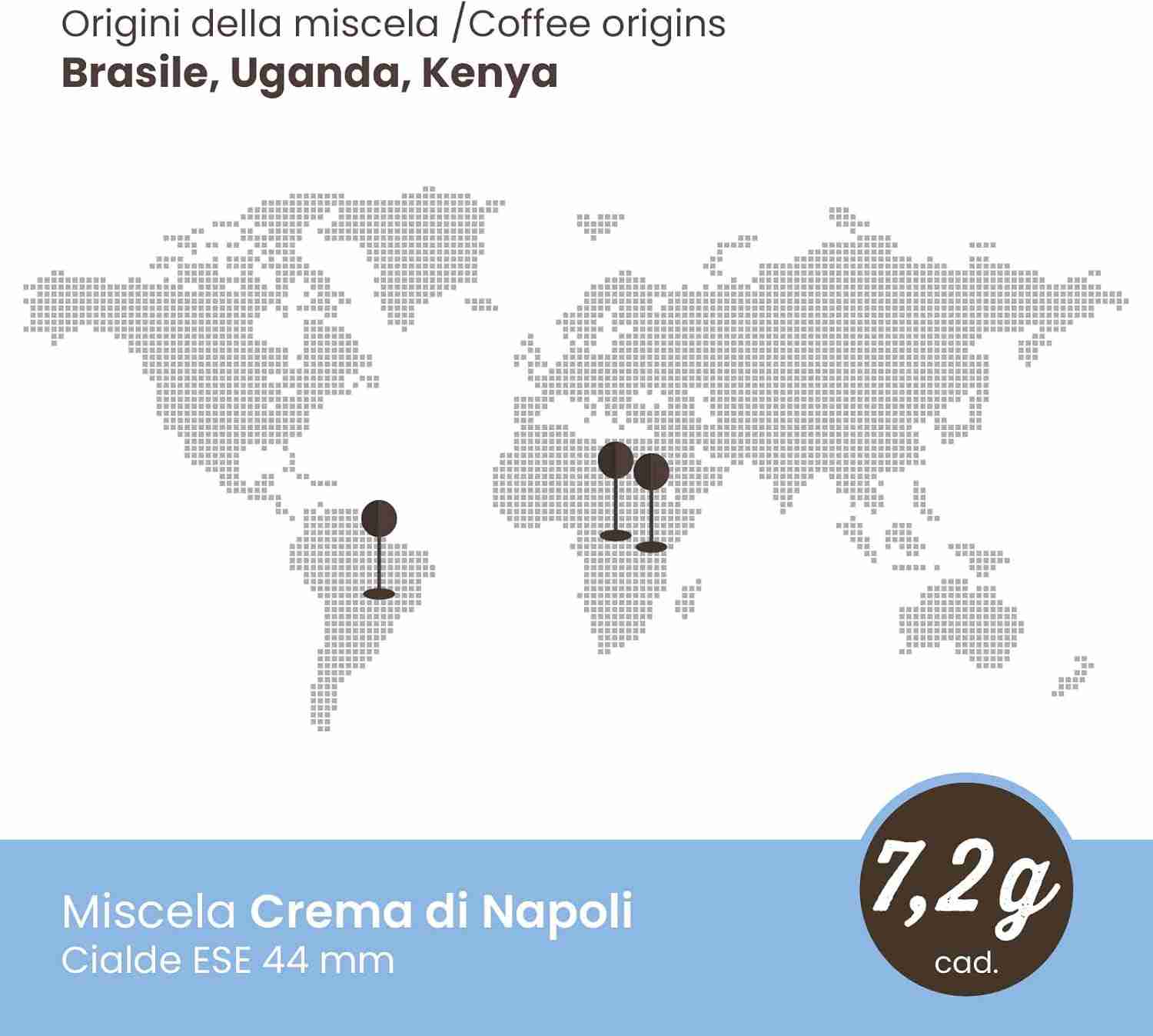150 Cialde Caffè ESE 44mm Miscela Crema di Napoli Toraldo - immagine 6