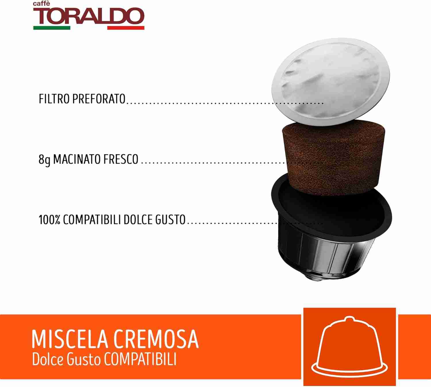 100 Capsule Toraldo Caffè Miscela Cremosa Compatibile Dolce Gusto - immagine 8