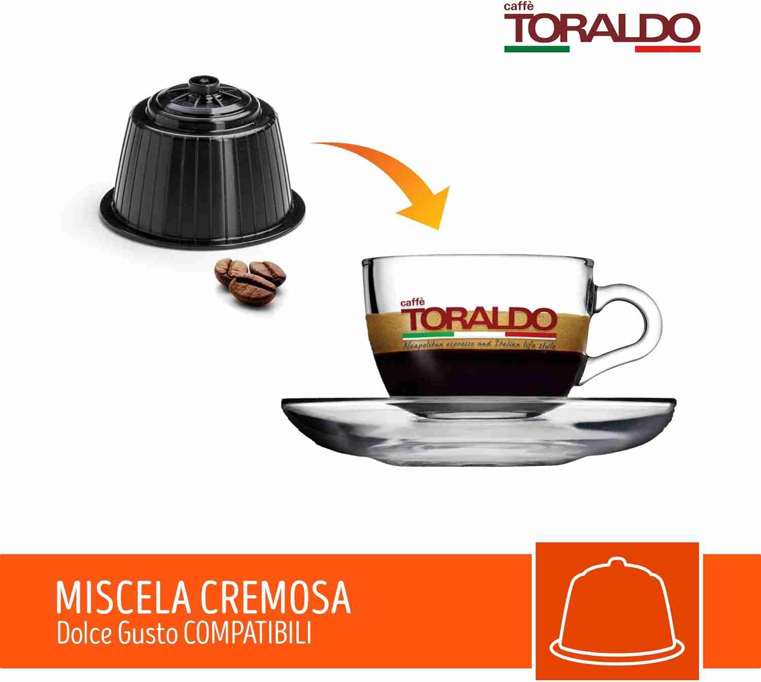 100 Capsule Toraldo Caffè Miscela Cremosa Compatibile Dolce Gusto - immagine 4