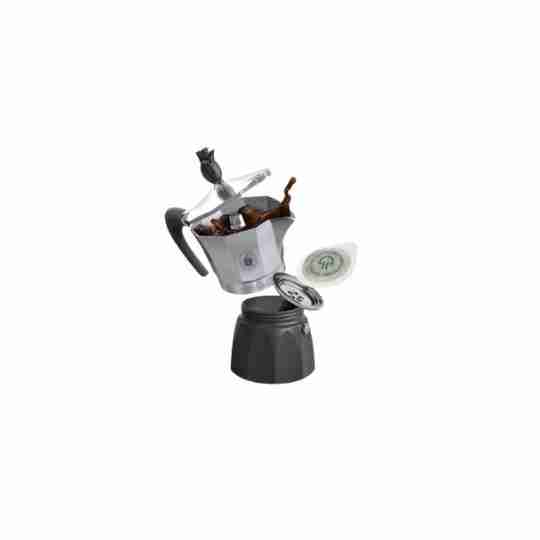 Borbone Mokaciao Caffè Caffettiera Moka A Cialde 44Mm Fino A 3 Caffè Con Una Cialda + 15 Cialde Omaggio