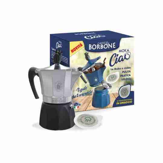 Borbone Mokaciao Caffè Caffettiera Moka A Cialde 44Mm Fino A 3 Caffè Con Una Cialda + 15 Cialde Omaggio - immagine 5