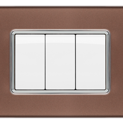 Placca in Vetro 6 Posti Bronzo Mapam Compatibile Bticino Matix