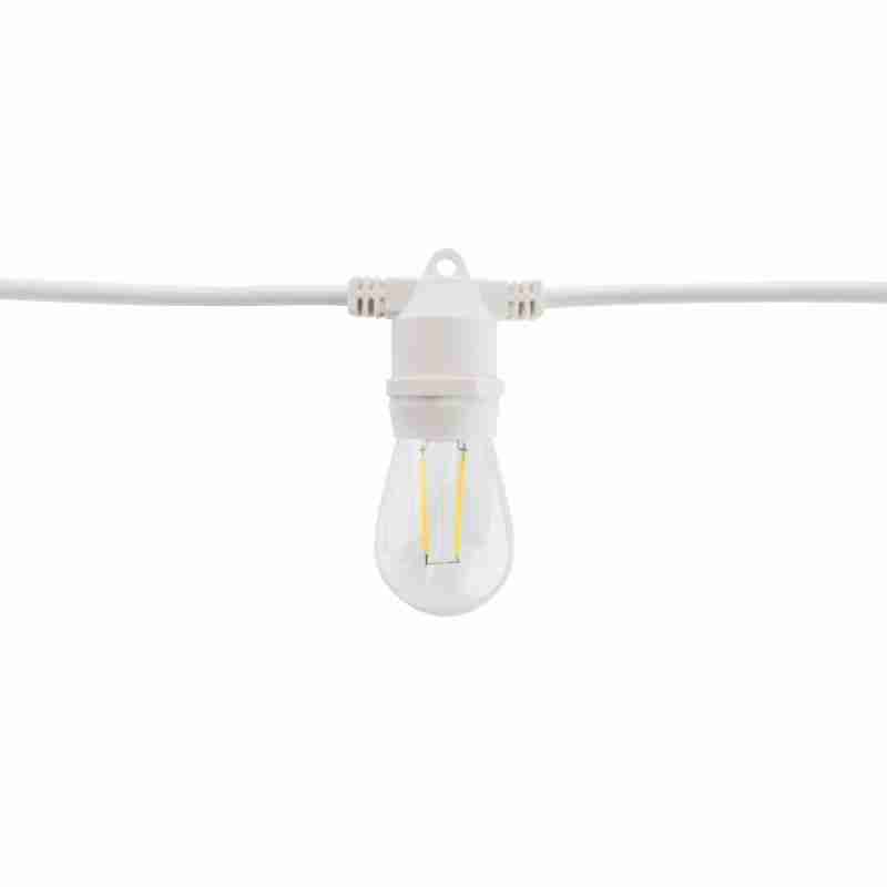 Catenaria di Luci Da Esterno 11 Metri Con 14 Portalampada E27 Bianca - immagine 2